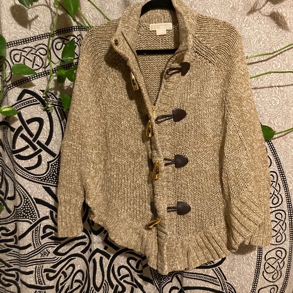 MICHAEL Michael Kors Sweaters - Michael Kors Tan Poncho Sweater Size M